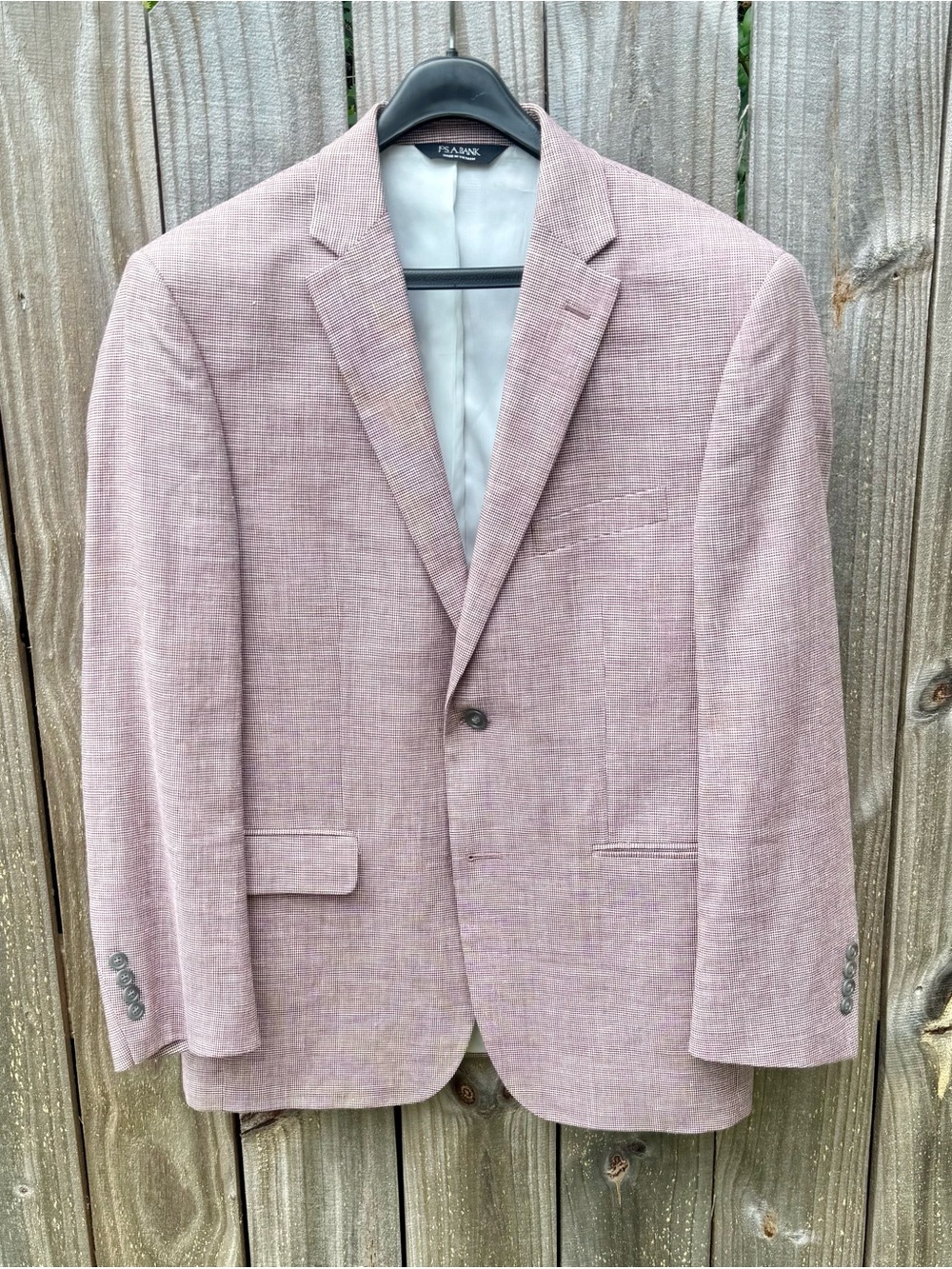 Jos A Bank 41R Sport Coat Comfort Stretch Tailored Red Plaid Preppy Country Club